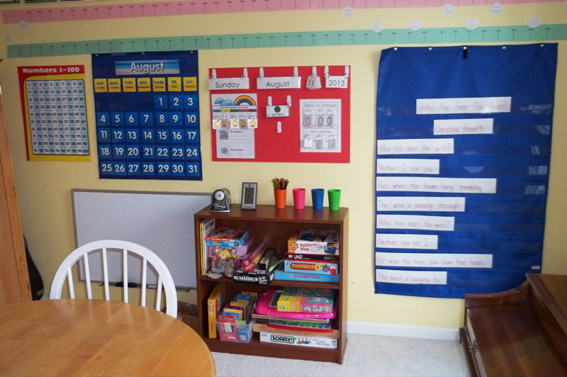 Homeschool Learning Room Calendar Wall