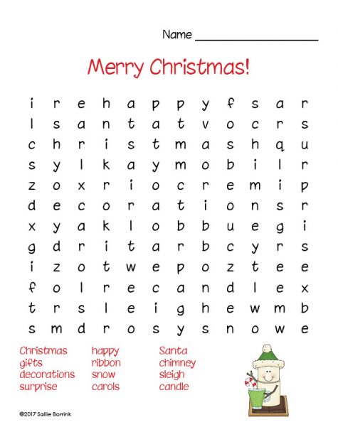 Christmas Word Search Puzzles - A Quiet Simple Life with Sallie Borrink