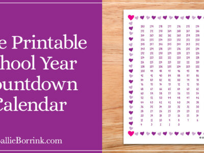 Free Printable School Year Countdown Calendar