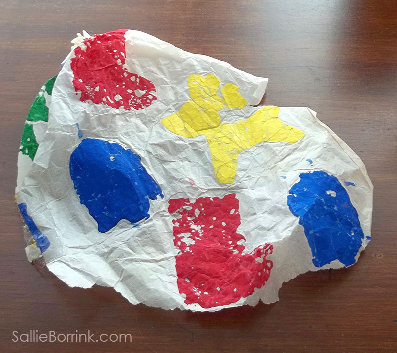 Homemade Stamped Tissue Wrapped Paper - Elementary School Crafts From 1970s Childhood