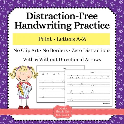 Distraction-Free Print Handwriting Practice – Upper and Lower Case without Arrows
