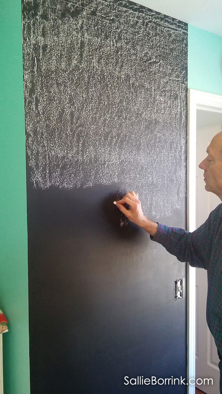 Priming the Chalkboard Wall with White Chalk