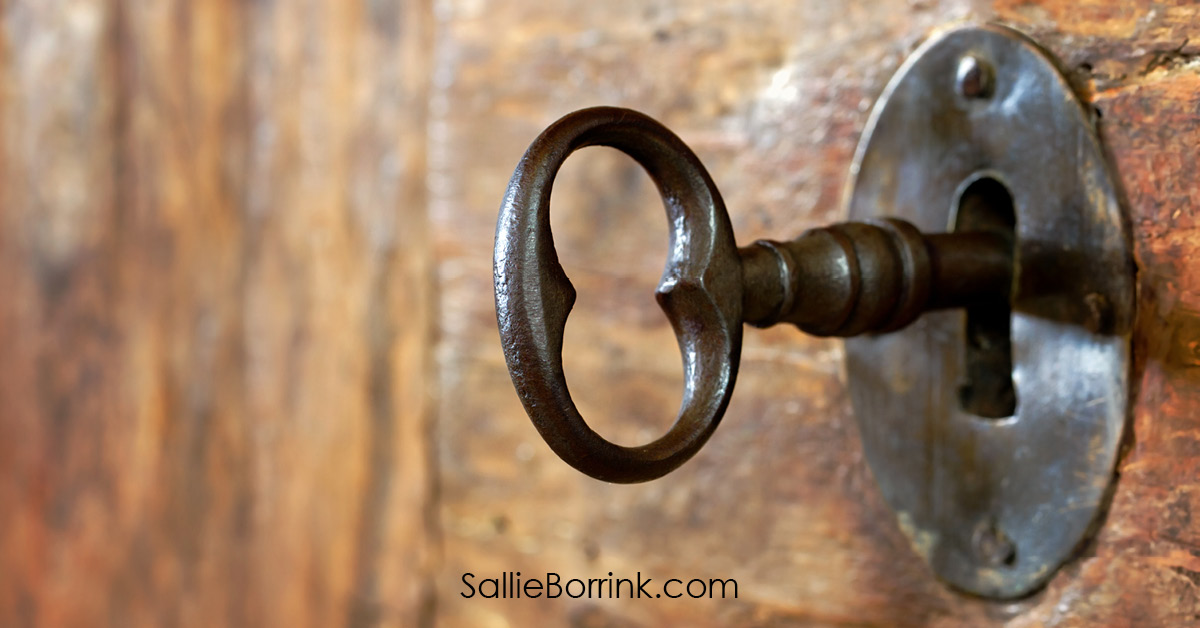 Antique Key and Keyhole in Wooden Door for Cozy Living in America