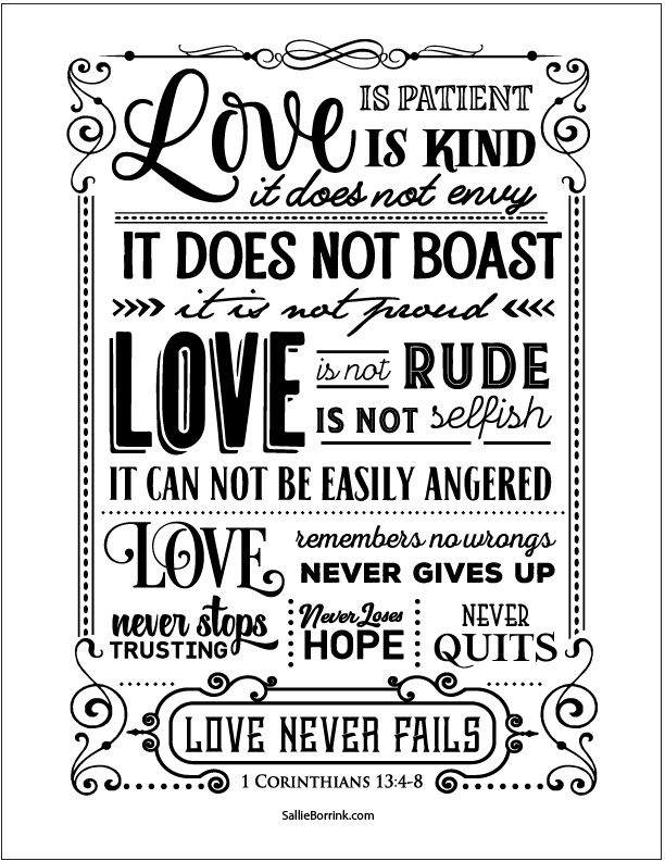 Love Is 1 Corinthians 13 Artwork (black version) .