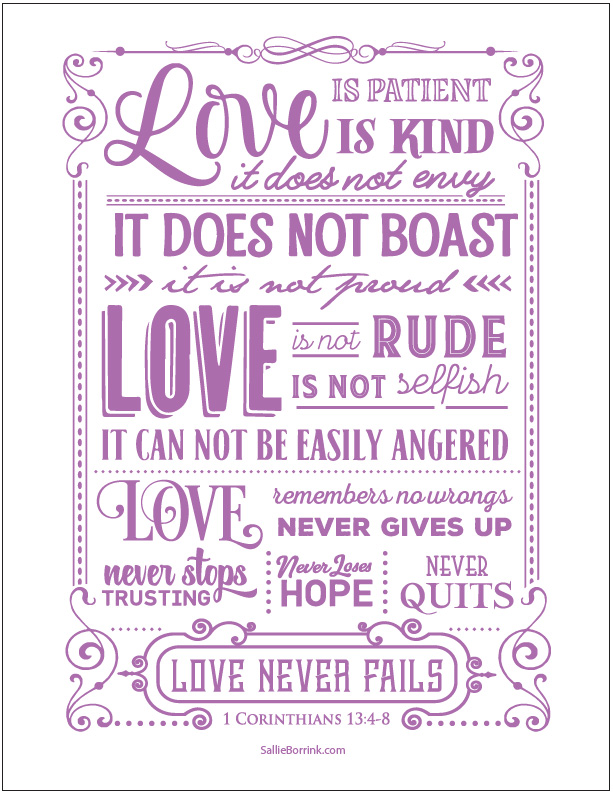 Love Is… 1 Corinthians 13 Artwork