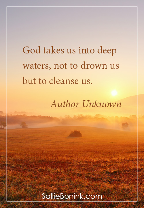 God takes us into deep waters, not to drown us but to cleanse us.