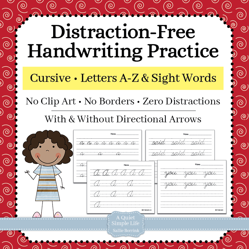Cursive Handwriting Practice – Letters & Words
