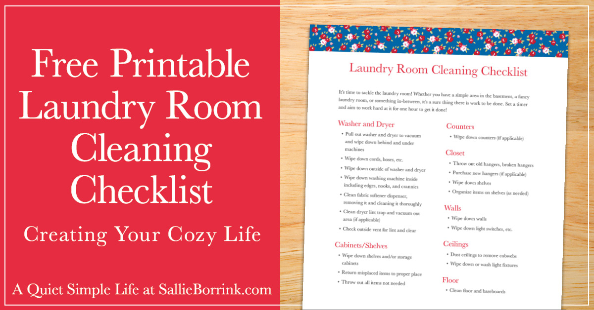 Free Printable Laundry Room Cleaning Checklist A Quiet