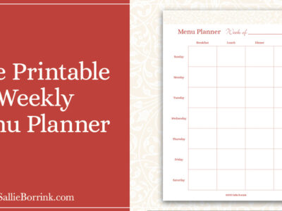 Free Printable Weekly Menu Planner