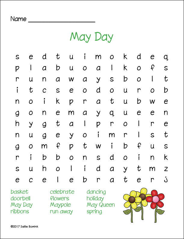 Free May Day Word Search A Quiet Simple Life with Sallie Borrink