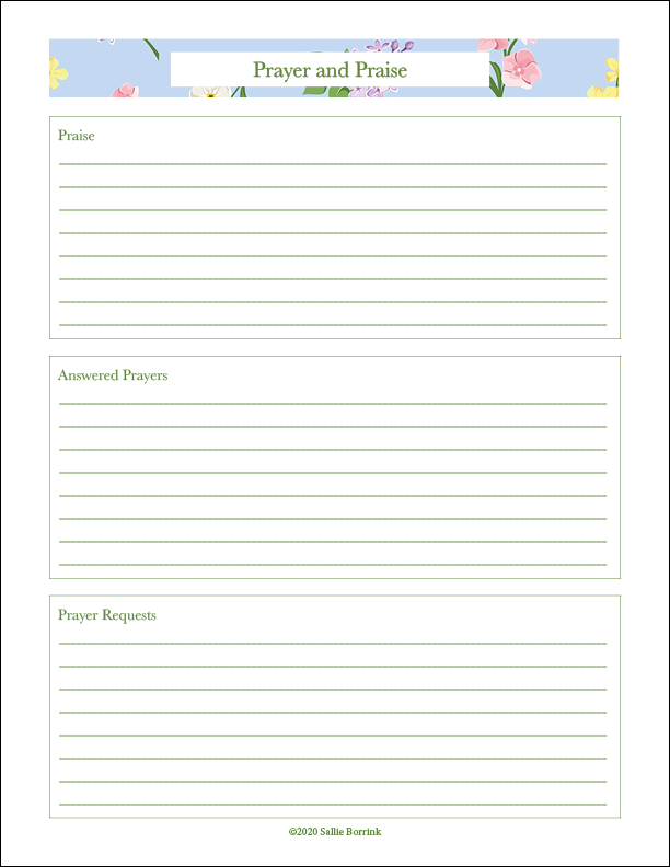 Free Printable Prayer Journal Pages A Quiet Simple Life With Sallie Borrink
