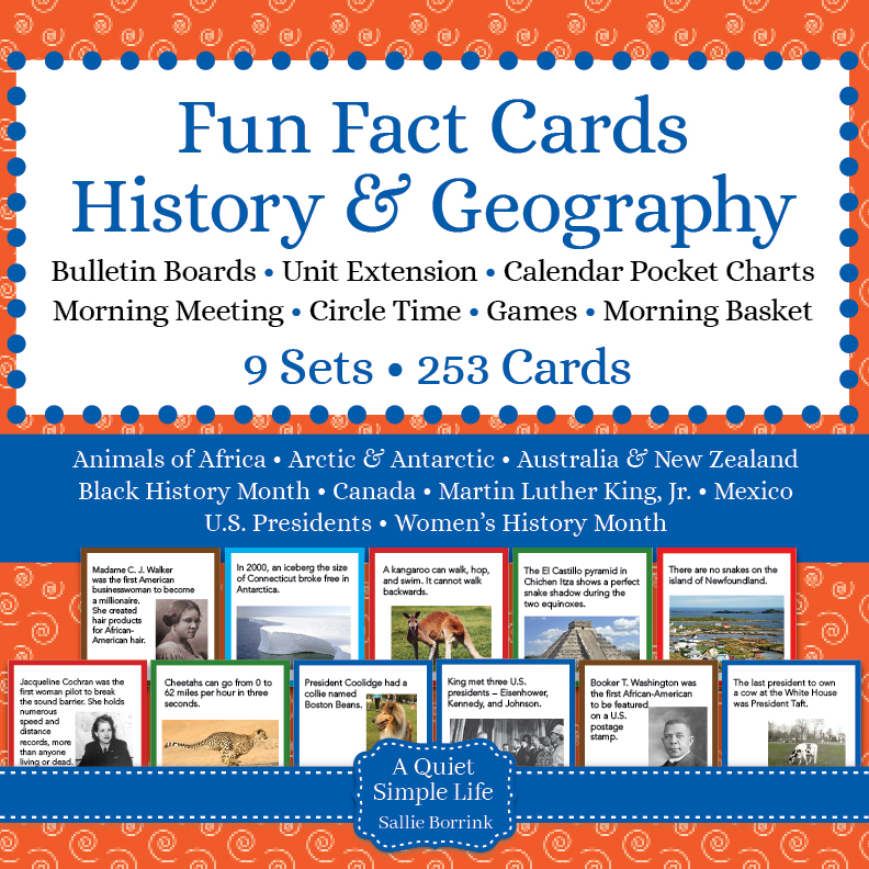 History & Geography Fun Fact Cards Bundle