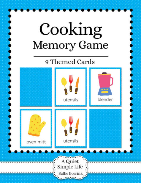 Cooking Memory Game Printable