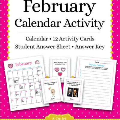 Free February Calendar Skills Printable Activity for Kids