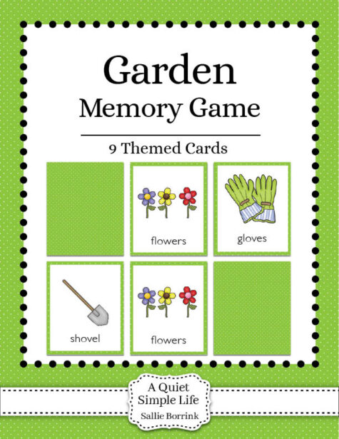 Garden Memory Game Printable