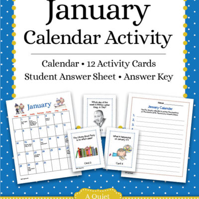 Free January Calendar Skills Printable Activity for Kids