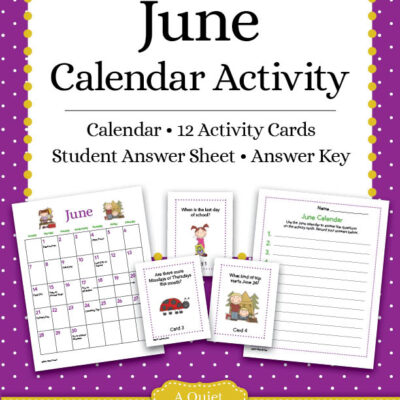 Free June Calendar Skills Printable Activity for Kids