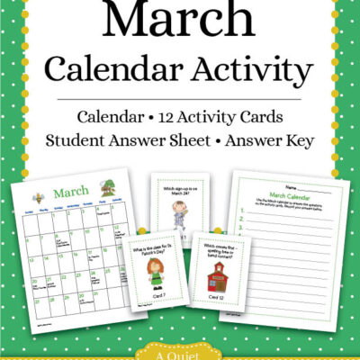 Free March Calendar Skills Printable Activity for Kids