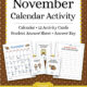 November Calendar Activity