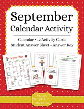 Free September Calendar Skills Printable Activity for Kids