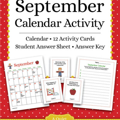 Free September Calendar Skills Printable Activity for Kids