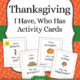 Thanksgiving "I Have, Who Has" Activity Cards