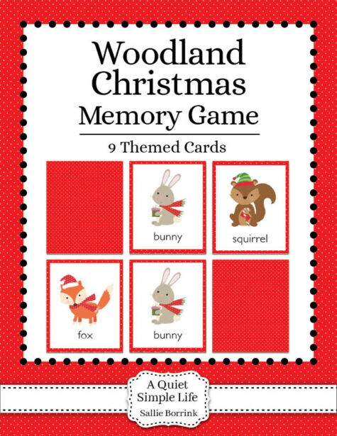 Woodland Christmas Memory Game Printable