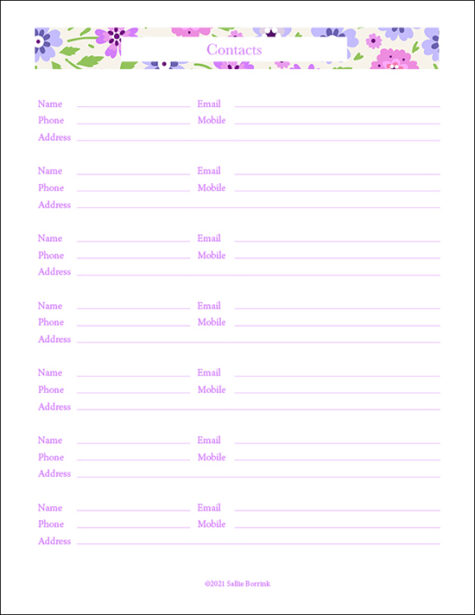 Address Pages - 3 Free Printables - A Quiet Simple Life