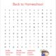 Back to Homeschool Word Search