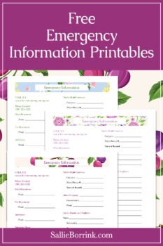 Emergency Information - 3 Free Printables - A Quiet Simple Life