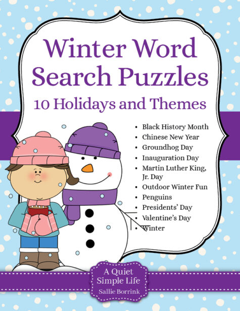 Winter Word Search Puzzles