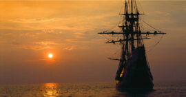 Mayflower at sunset