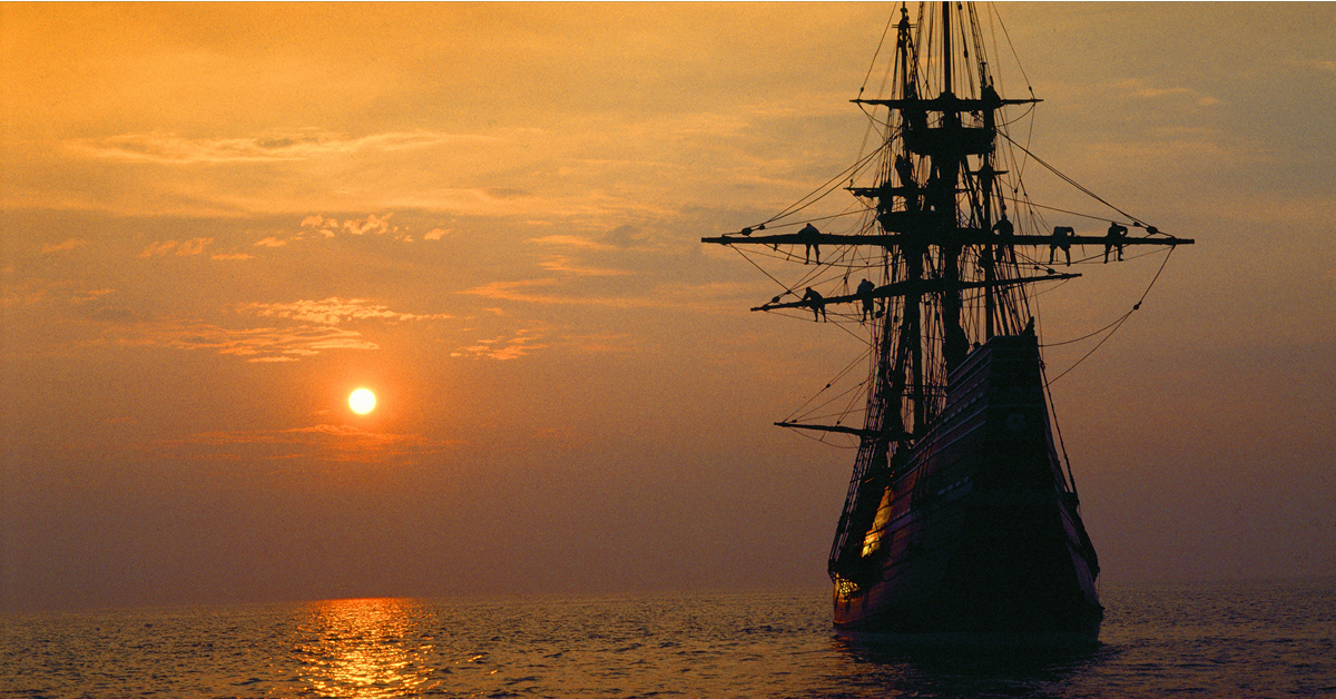 Mayflower at sunset
