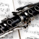 Clarinet laying on piece of sheet music