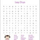 Lazy Days Word Search