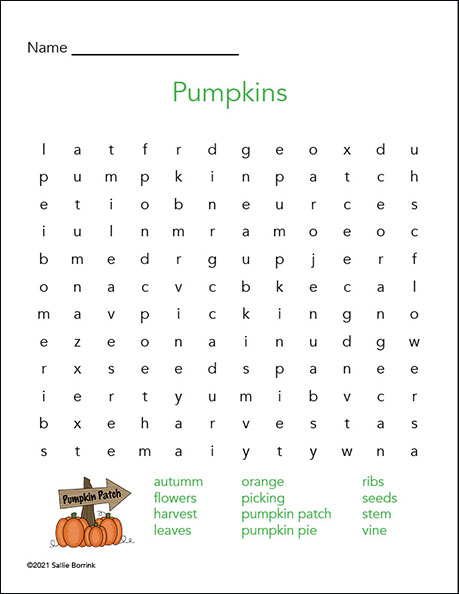 Pumpkins Word Search