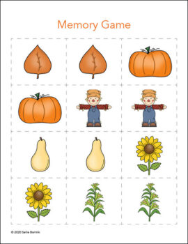 Fall Memory Game Printable | Sallie Borrink