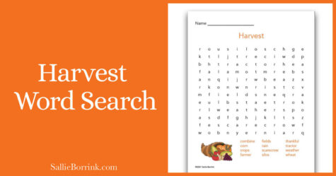 Harvest Word Search For Kids - A Quiet Simple Life