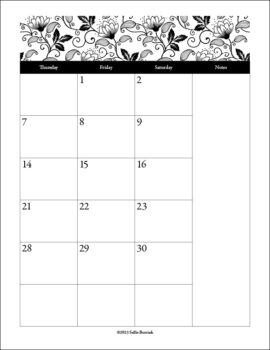 Black & White Floral Editable Homeschool Planner for March 2023 - June ...