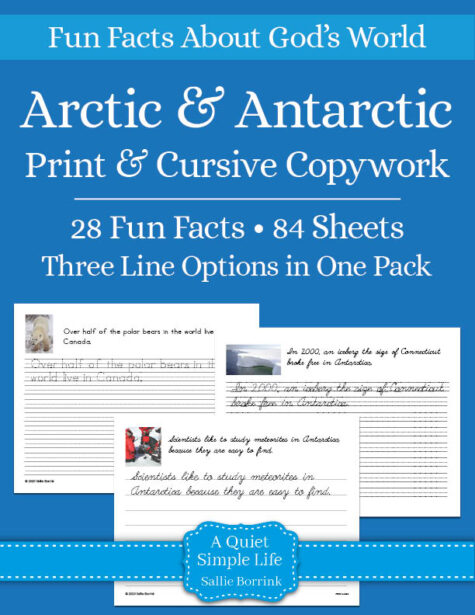 Arctic & Antarctic Copywork – Print & Cursive