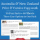 Australia & New Zealand Copywork – Print & Cursive
