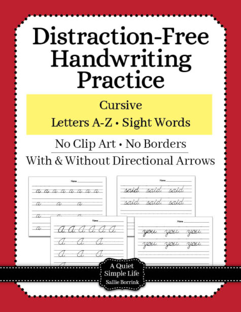 Cursive Handwriting Practice - Letters & Words