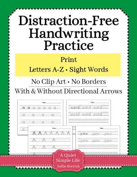 Print Handwriting Practice Worksheets - Letters & Words