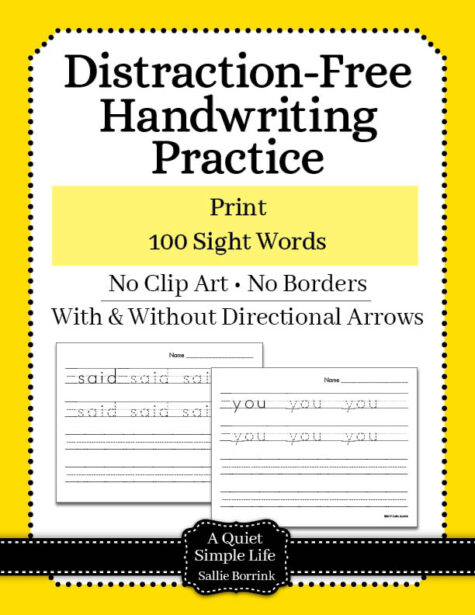 Print Handwriting Practice - 100 Sight Words