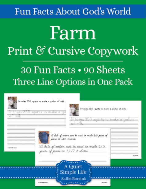 Farm Copywork – Print & Cursive