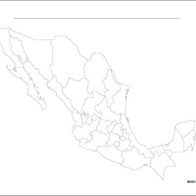 Black and white map of Mexico