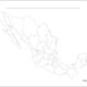 Black and white map of Mexico