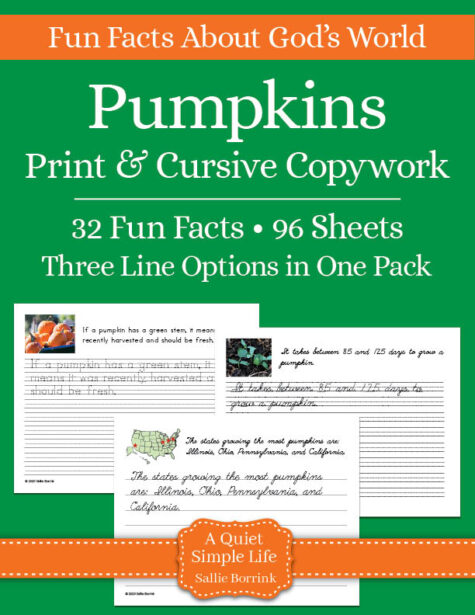 Pumpkins Copywork - Print & Cursive