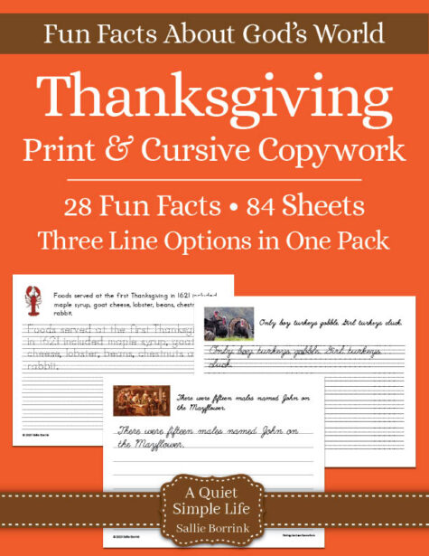 Thanksgiving Copywork - Print & Cursive
