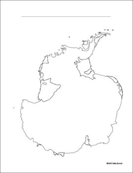 Black and white map of Antarctica